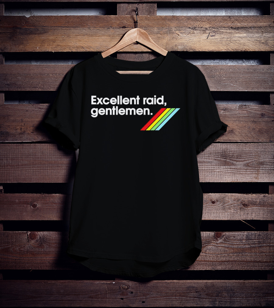 Excellent Raid Gentlemen ARC Raiders Retro Rainbow Stripes T-Shirt