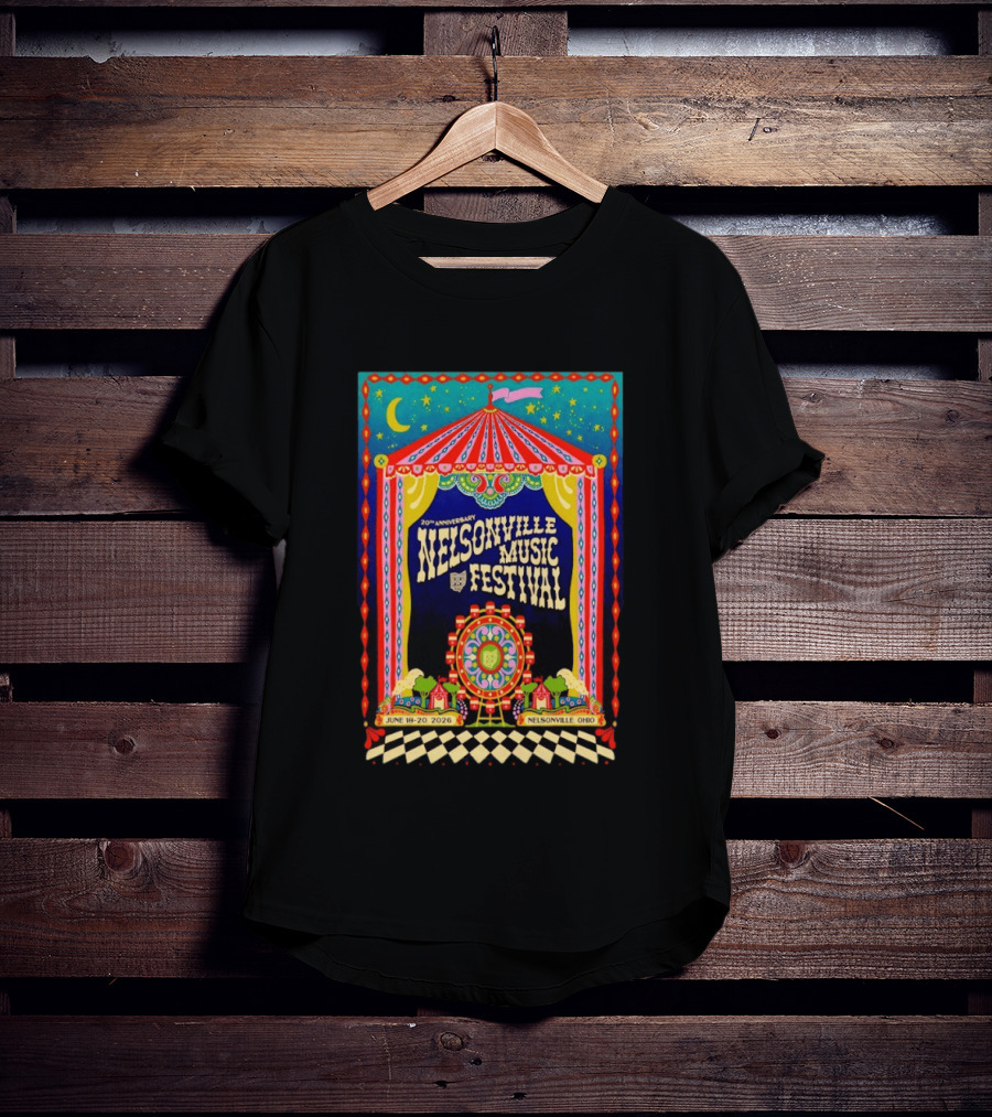 Nelsonville Music Festival 20th Anniversary June 18 20 2026 Nelsonville Ohio T-Shirt