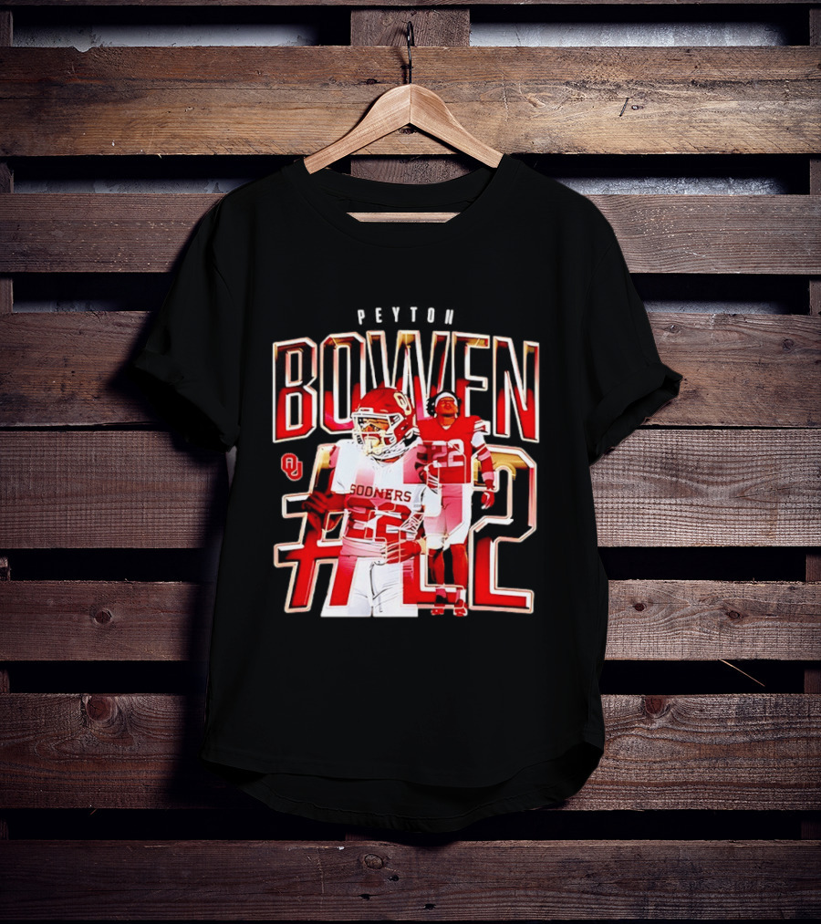 Oklahoma Sooners Bowen #22 NCAA Football Legends Caricature T-Shirt