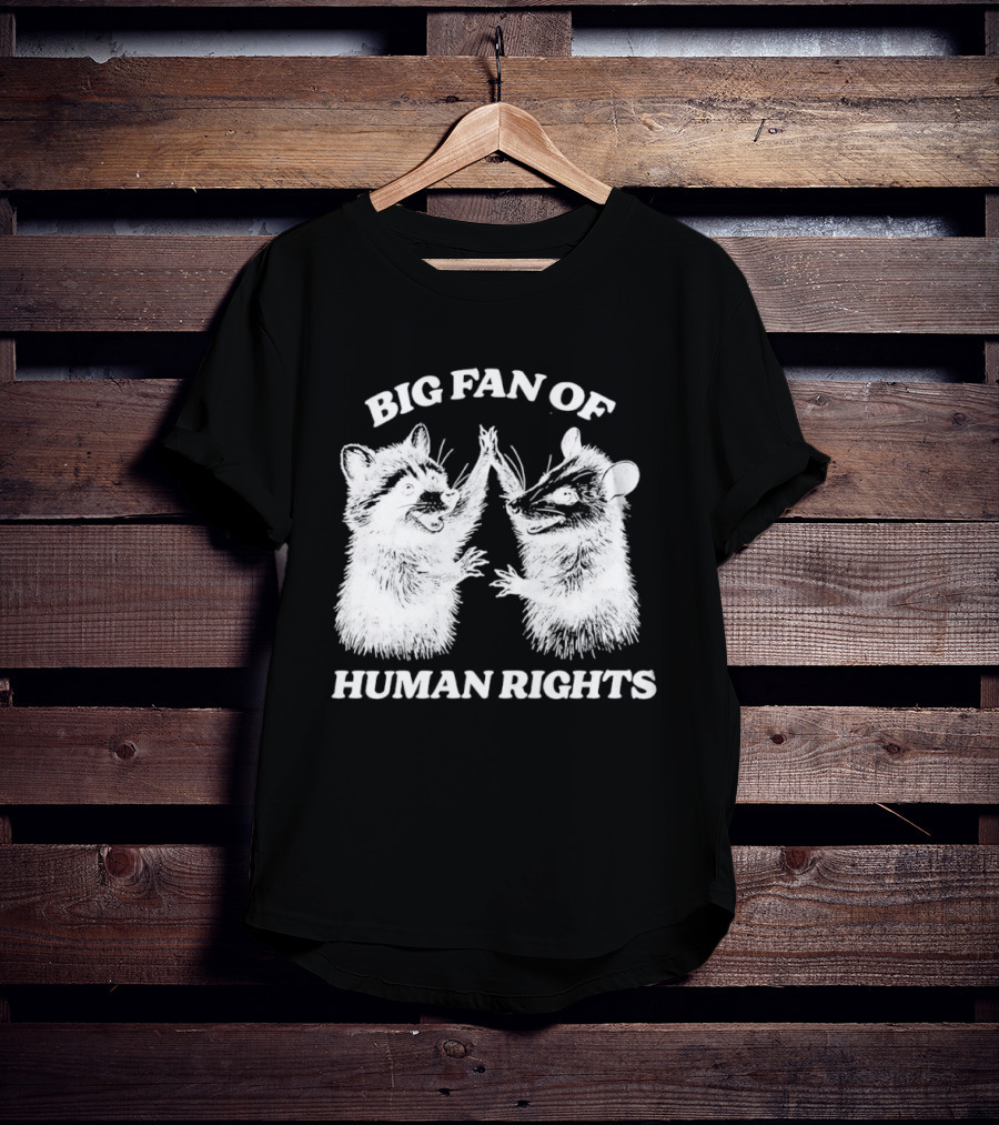 Raccoon Opossum Big Fan Of Human Rights T-Shirt