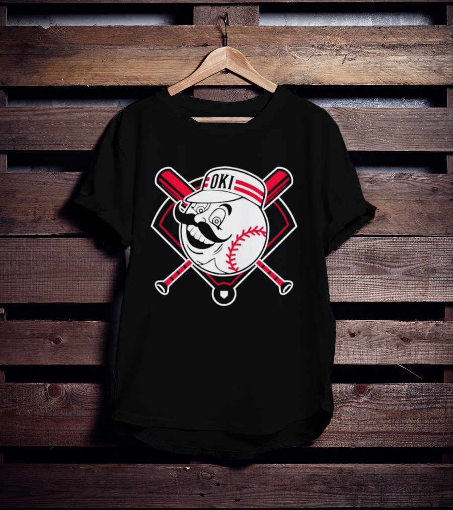 Oki Redlegs Crossed Bats Baseball T-Shirt
