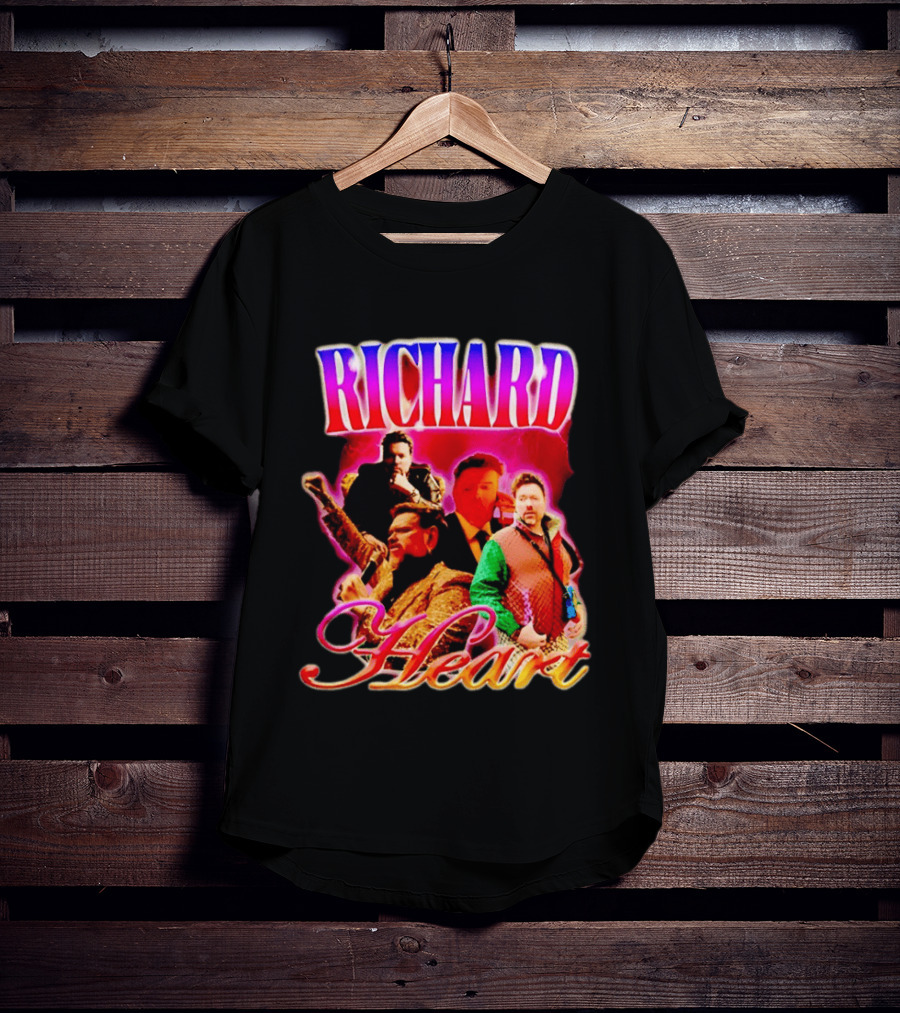 Richard Heart Lightning Bold Nostalgic Collage T-Shirt