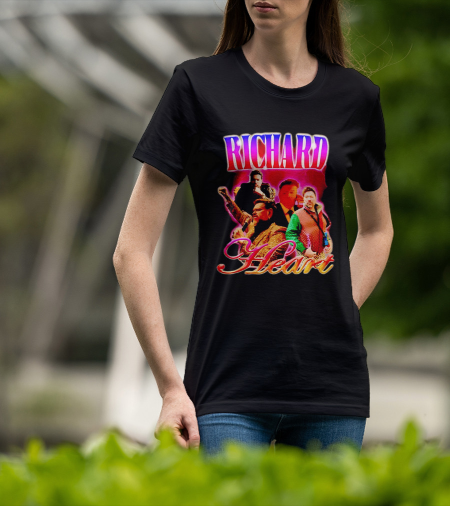 Richard Heart Lightning Bold Nostalgic Collage T-Shirt