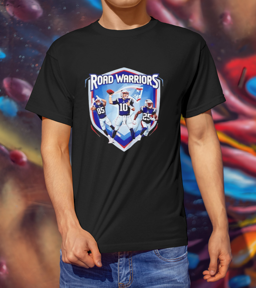 Road Warriors New England Patriots Legends Hunter Henry Marcus Jones Drake Maye T-Shirt