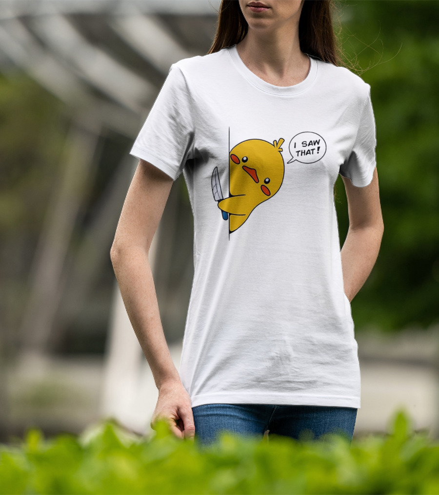 Baby Duck Holding Knife I Saw That Humorous Cartoon Scene T-Shirt