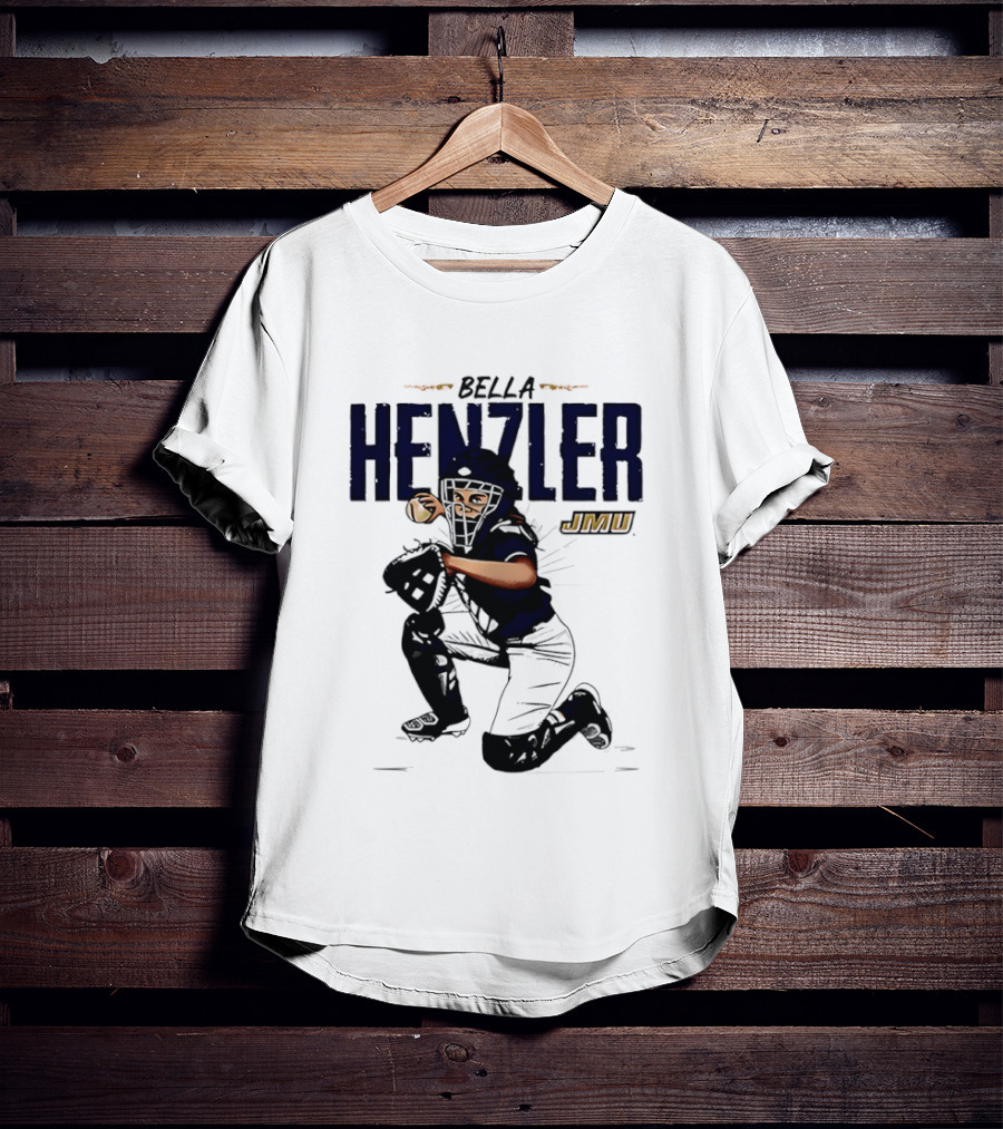 Bella Henzler JMU Dukes Softball Caricature James Madison T-Shirt