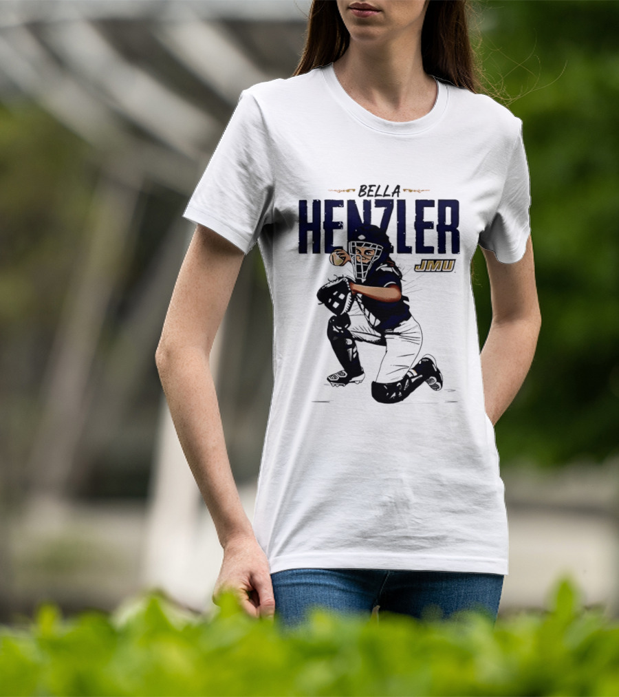 Bella Henzler JMU Dukes Softball Caricature James Madison T-Shirt