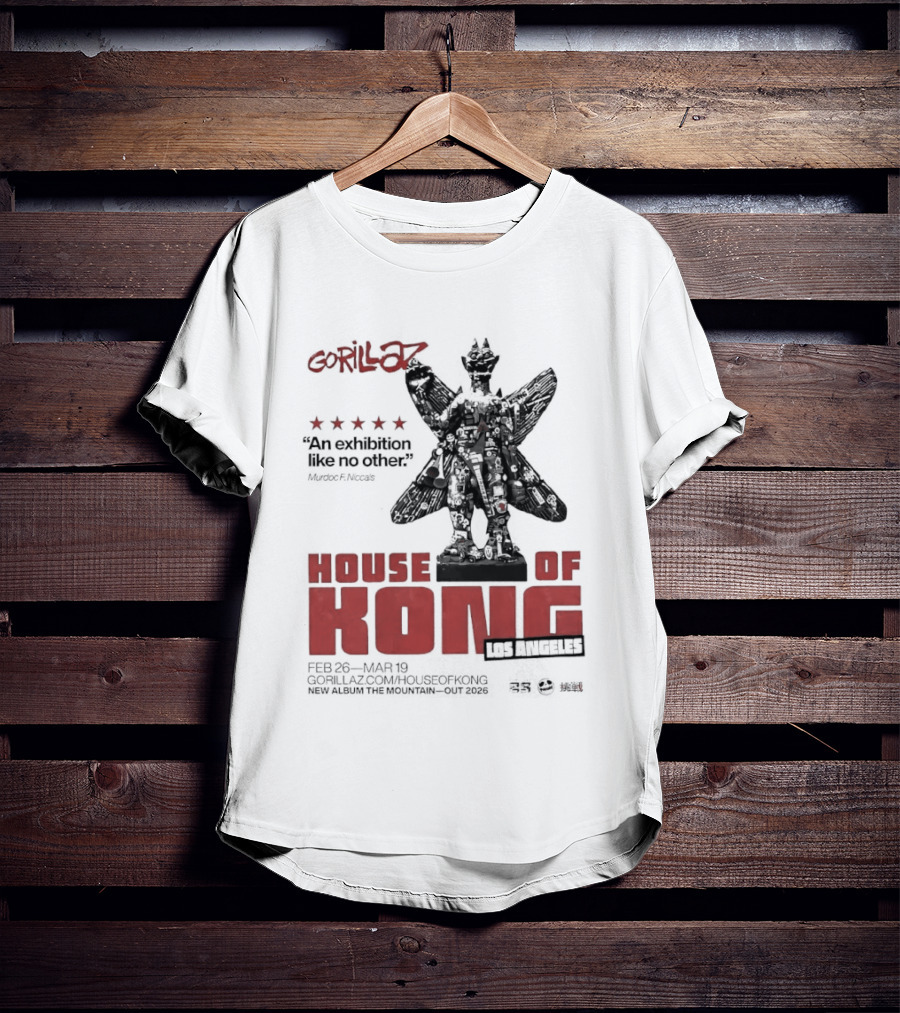 Gorillaz House Of Kong Los Angeles 2026 Feb 26 Mar 19 New Album The Mountain T-Shirt