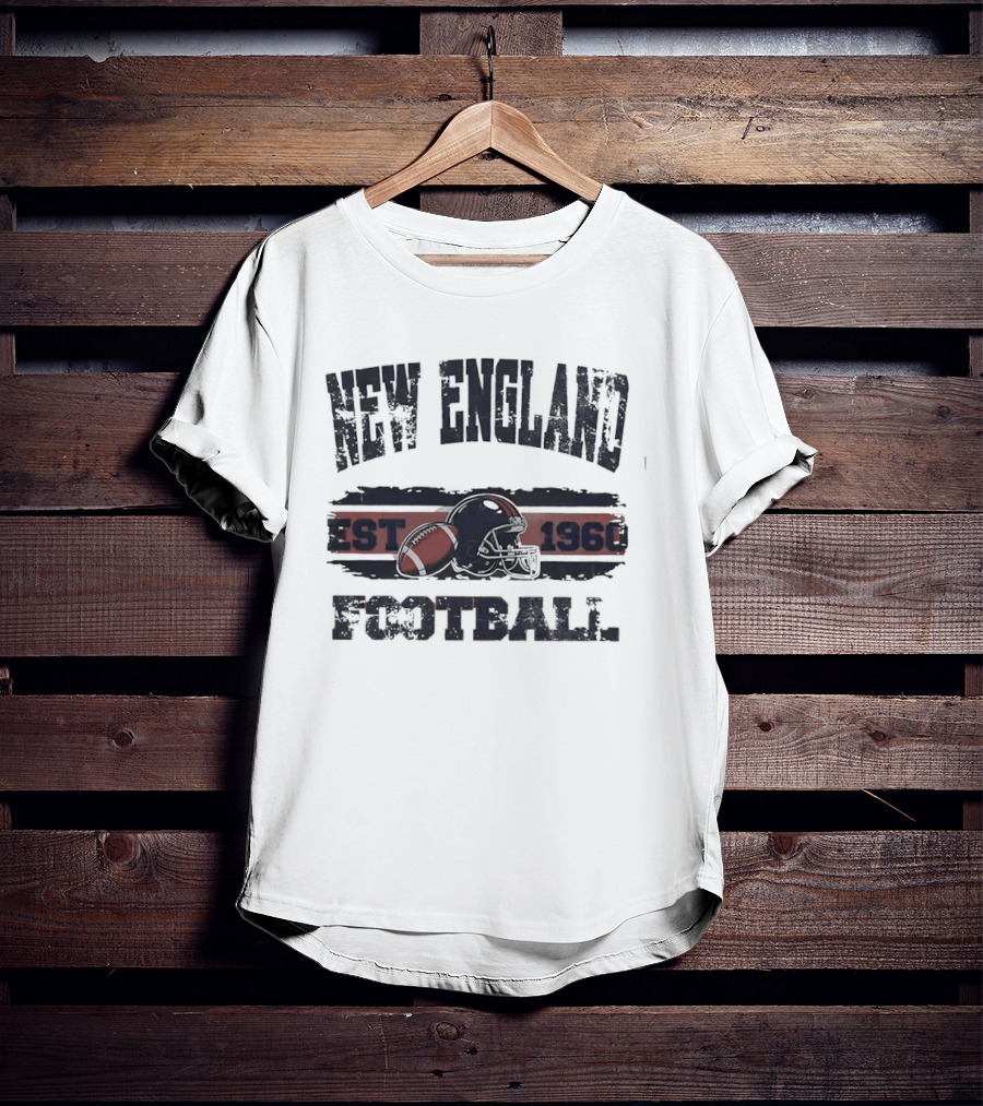 New England Patriots Football Est 1960 Helmet Ball Center T-Shirt