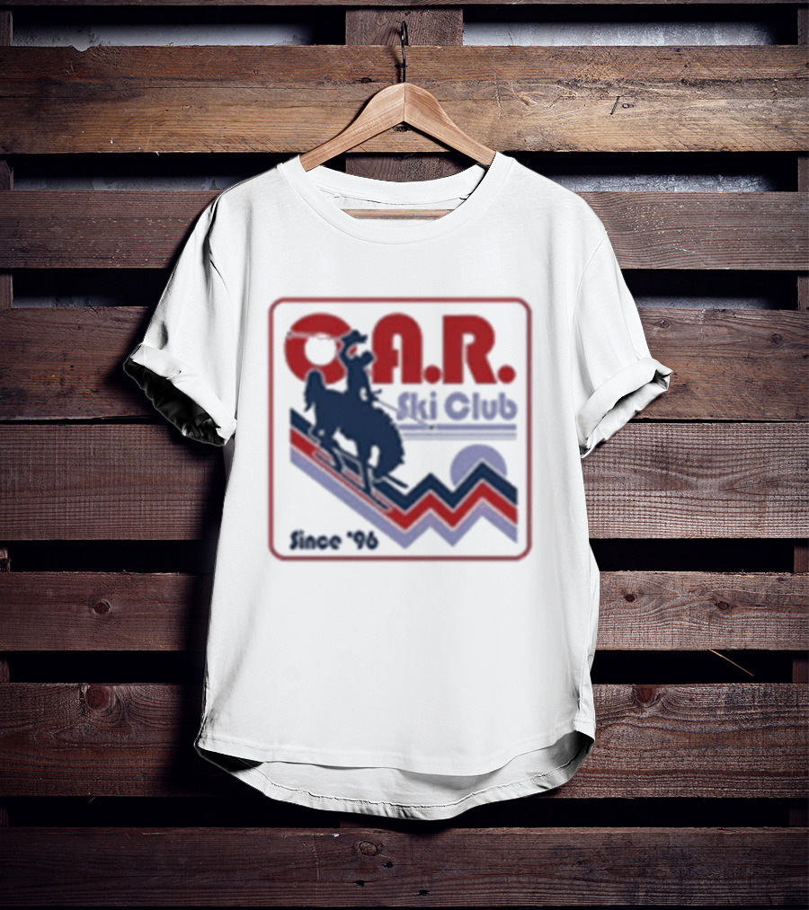O.A.R. Ski Club Since 1996 Retro Design With Skier And Sun Motif T-Shirt