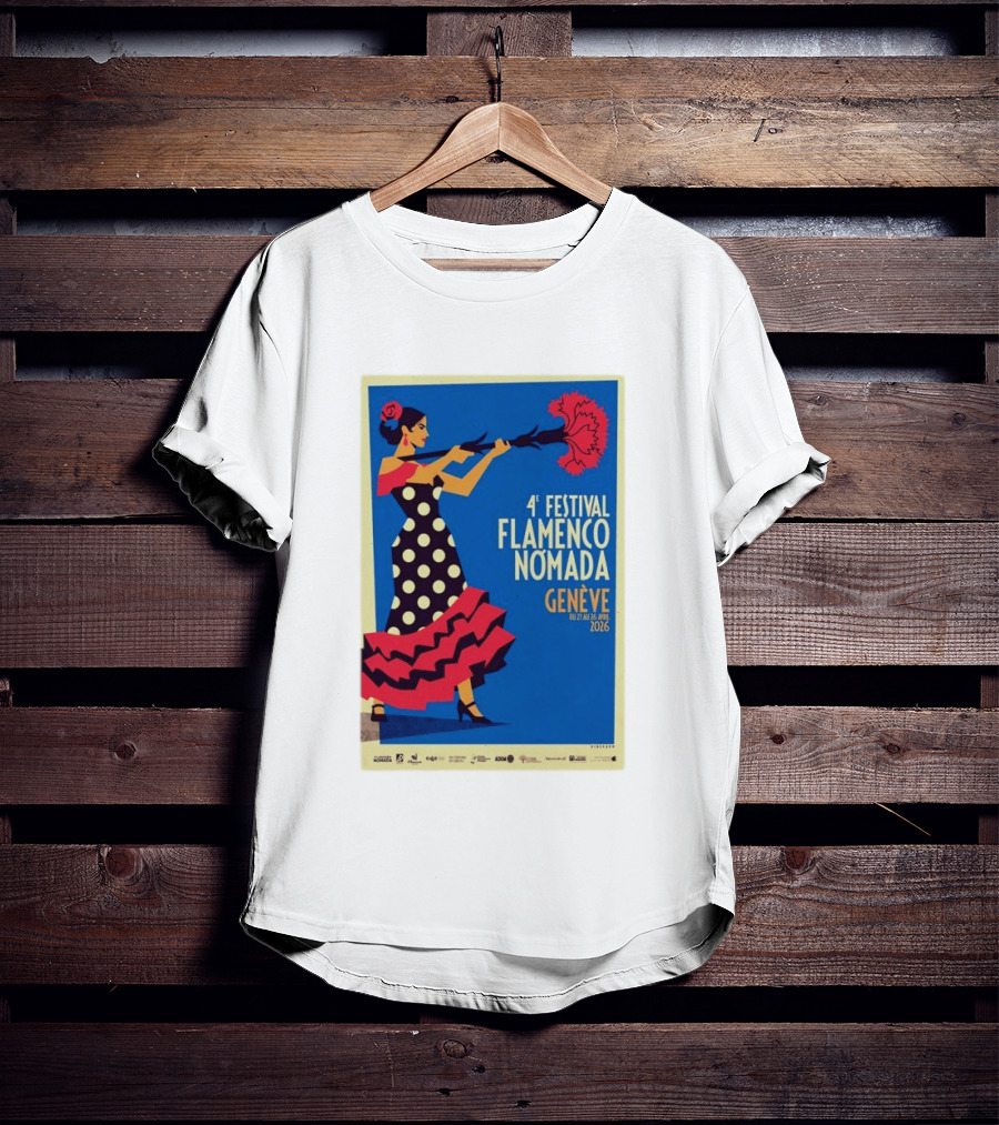 4º Festival Flamenco Nómada Genève 2026 Jan 27 April 26 Flamenco Dancer Polka Dot Dress T-Shirt
