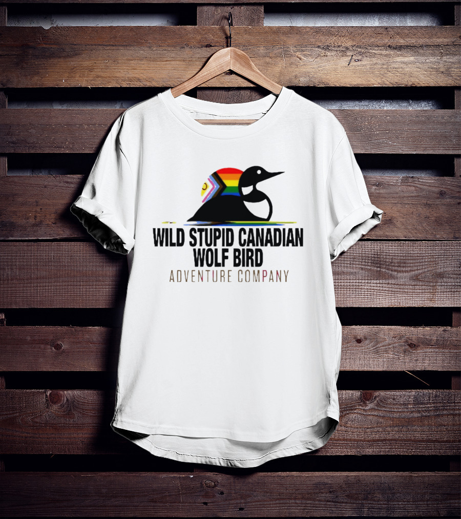 Rainbow Canadian Wolf Bird Adventure Company T-Shirt