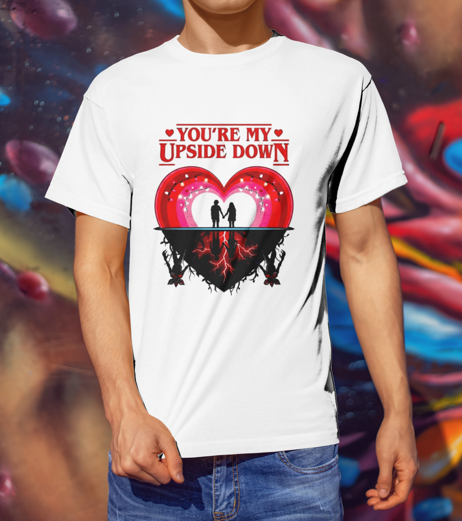 You're My Upside Down Heart Silhouette Couples Romance T-Shirt
