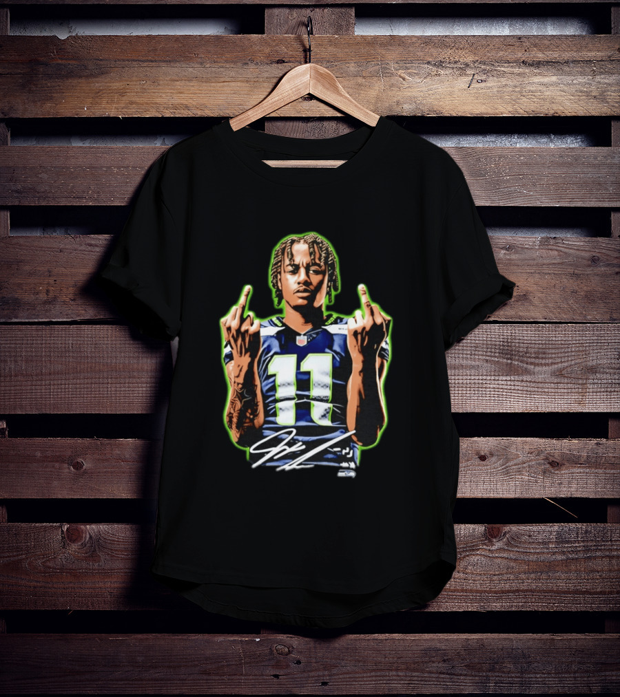 Jaxon Smith Njigba Seattle Seahawks 11 Middle Finger Gesture T-Shirt
