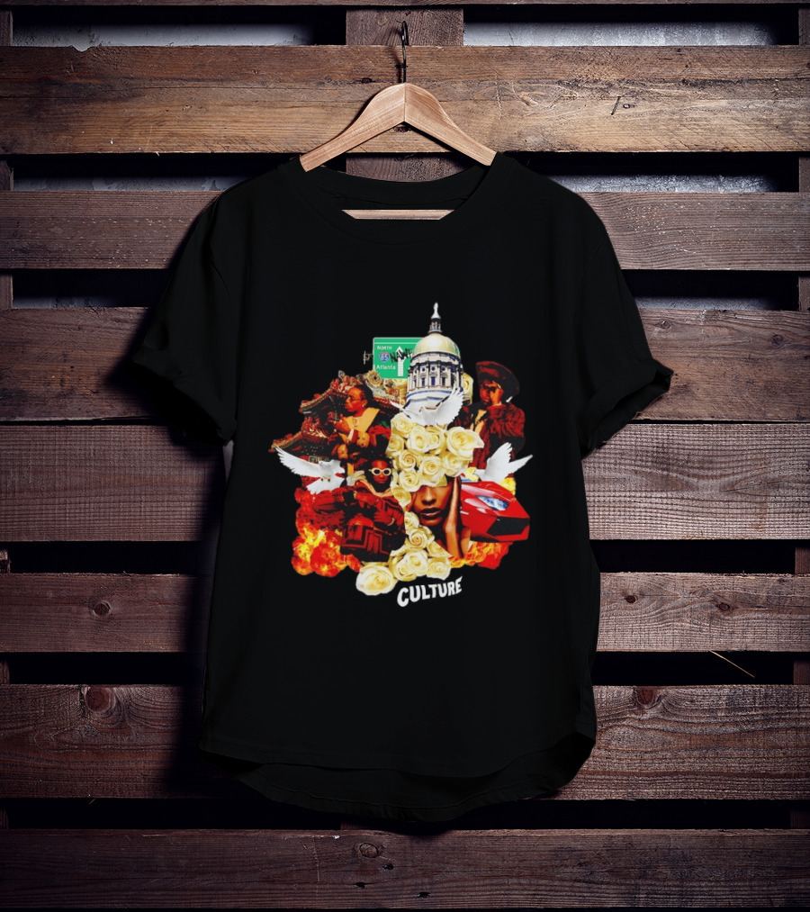 Culture Band Roses Album Iconic Atlanta North 85 Collage T-Shirt