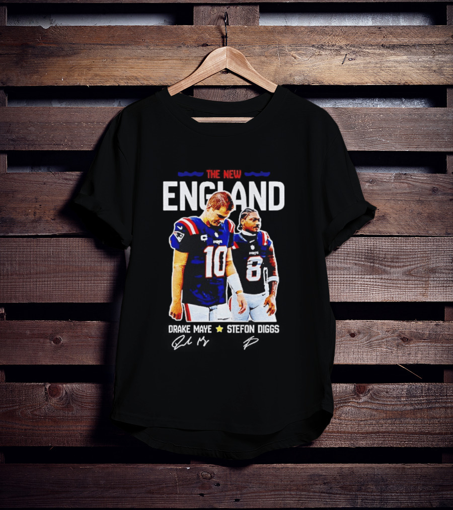 Drake Maye Stefon Diggs New England Football T-Shirt