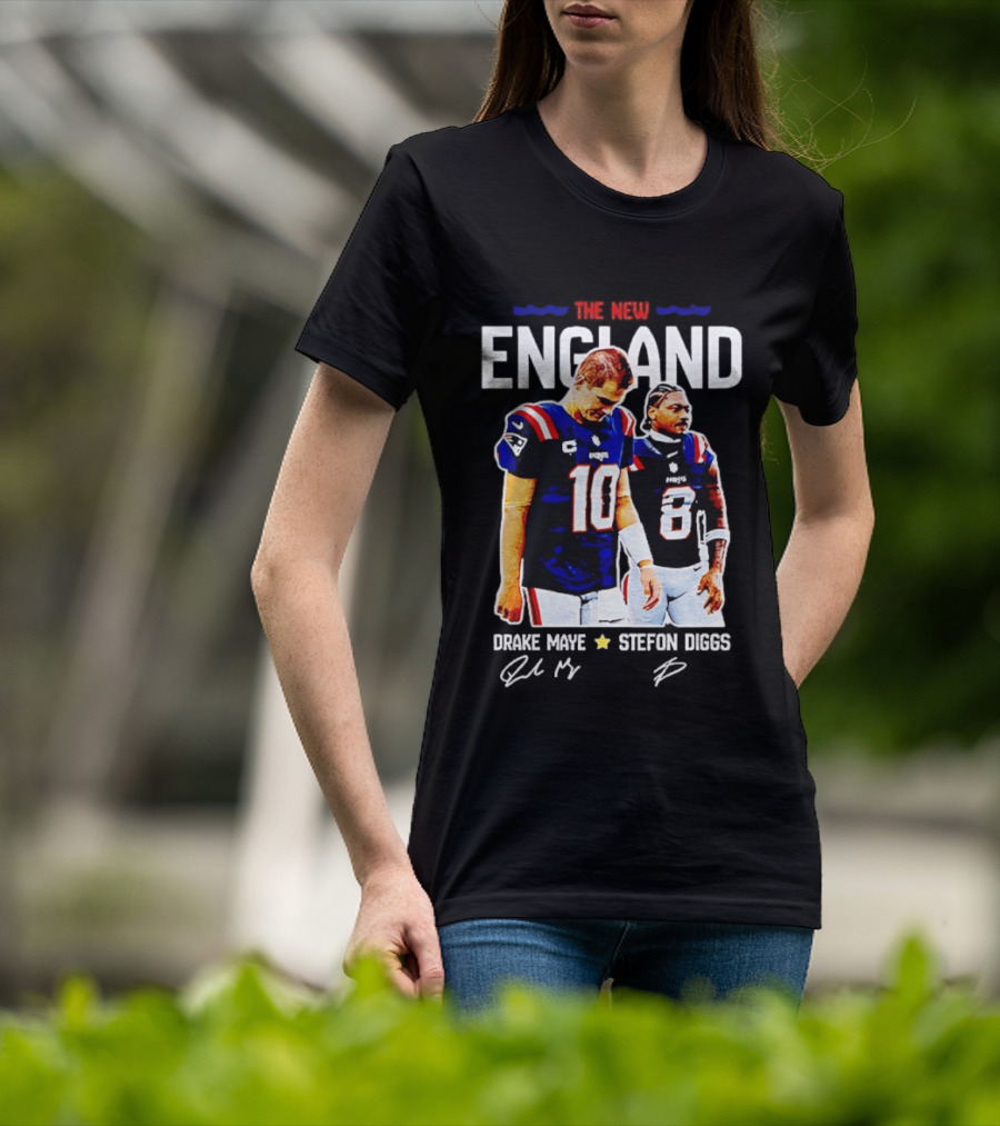 Drake Maye Stefon Diggs New England Football T-Shirt