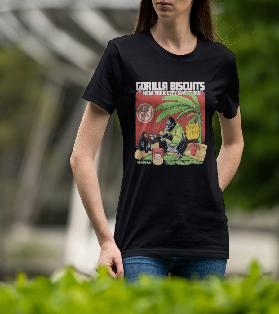 Gorilla Biscuits New York City Hardcore GB Logo Banana Tree Scene T-Shirt