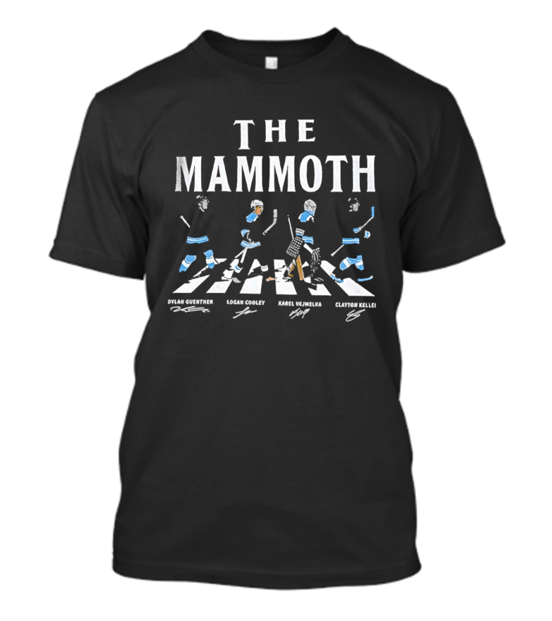 The Mammoth Guenther Cooley Vejmelka Keller Ice Hockey Abbey Road Signatures T-Shirt