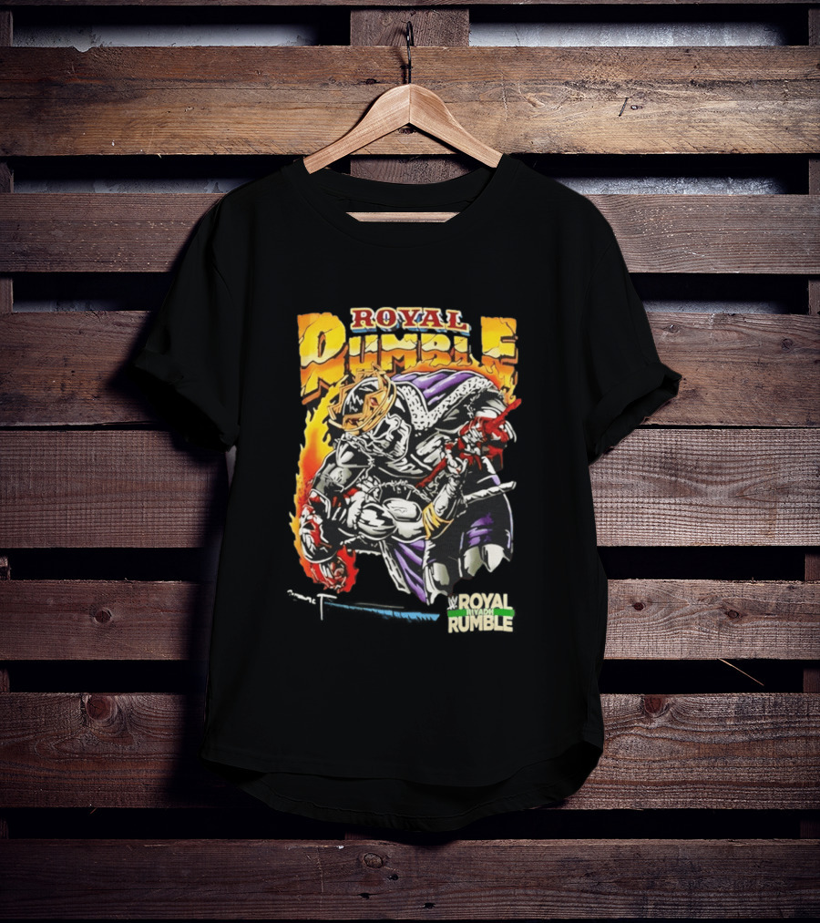 Royal Rumble Riyadh Boulevard Skeleton Crown Flame T-Shirt