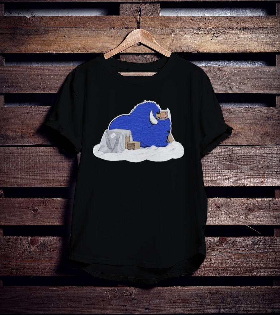 Tom Grossi Frederick The Bison Cozy Snow Scene T-Shirt