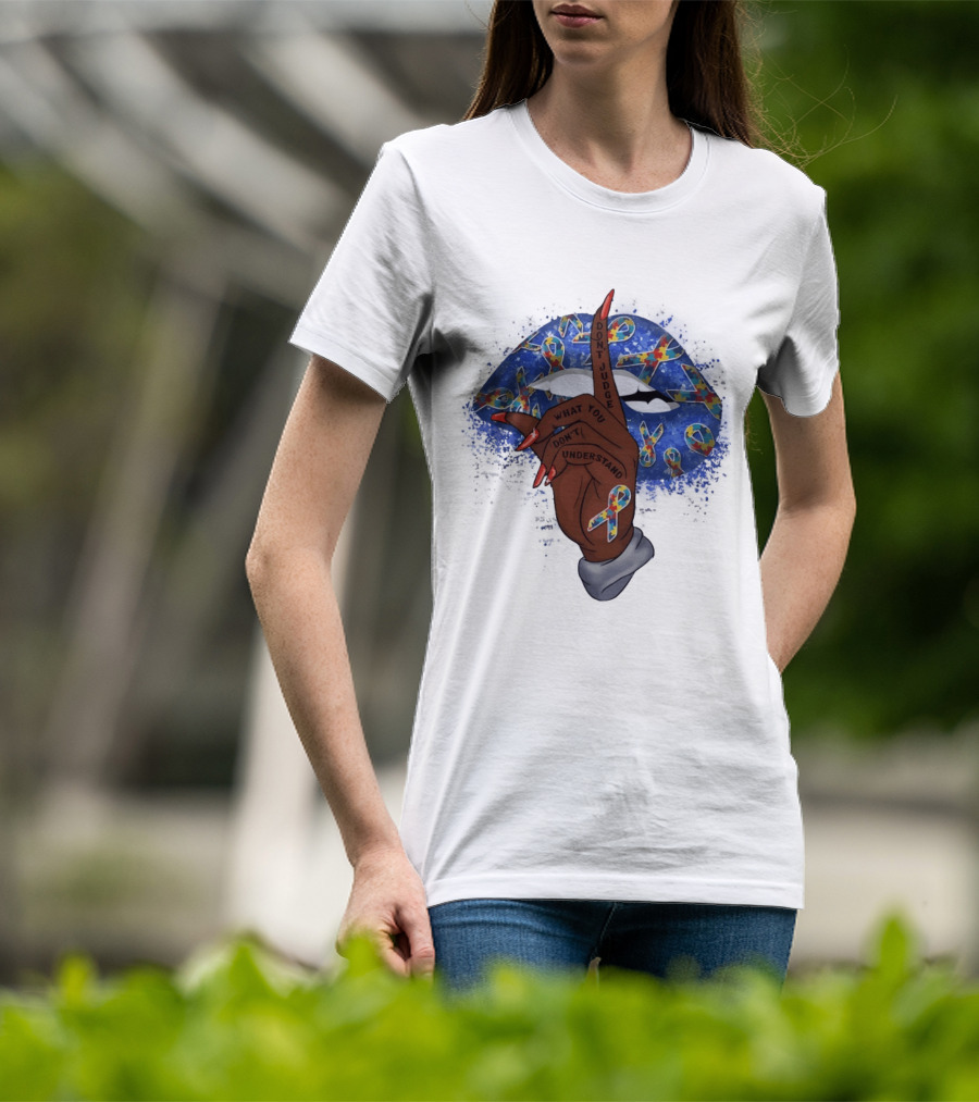 Love Support Acceptance Don't Judge What You Don't Understand Autism Awareness Ribbon T-Shirt