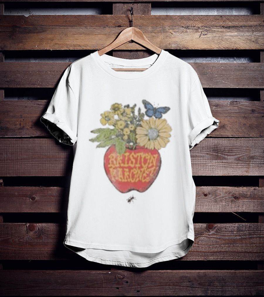 Briston Maroney Apple Flowers And Butterfly T-Shirt