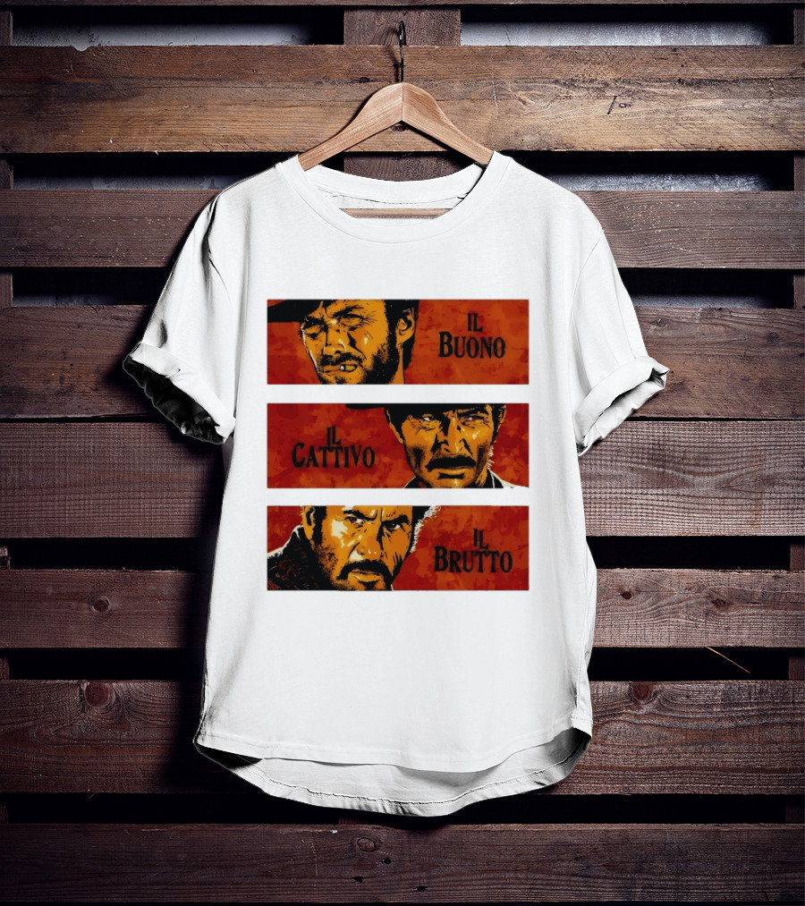 IL Buono IL Brutto IL Cattivo Spaghetti Western Iconic Characters T-Shirt