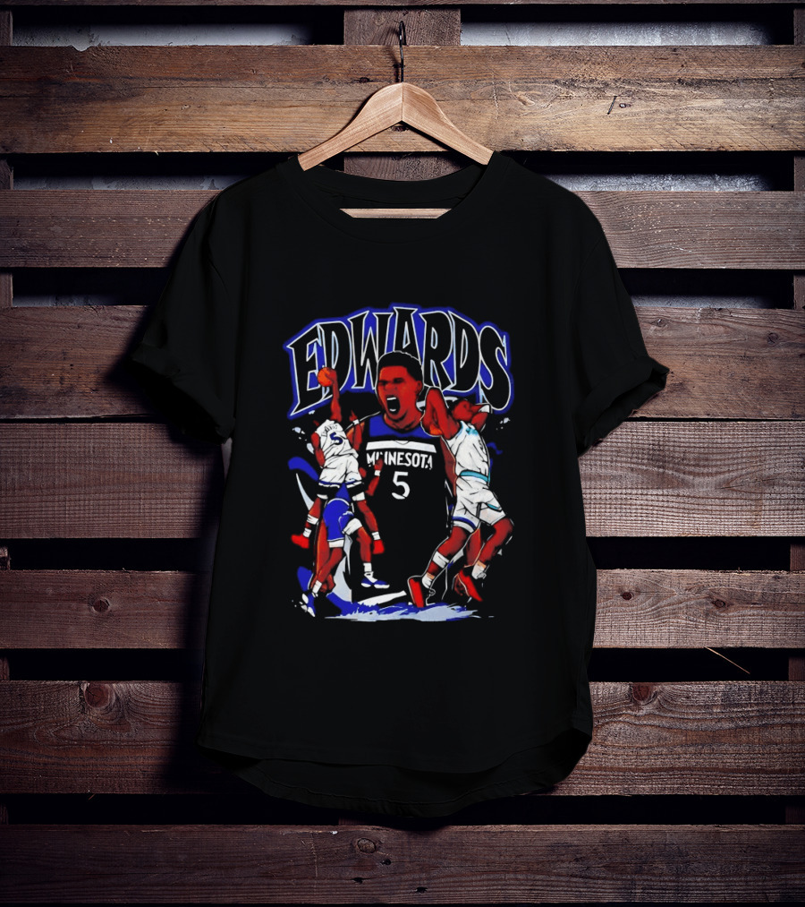 Edwards Minnesota 5 Anime Basketball Sports T-Shirt