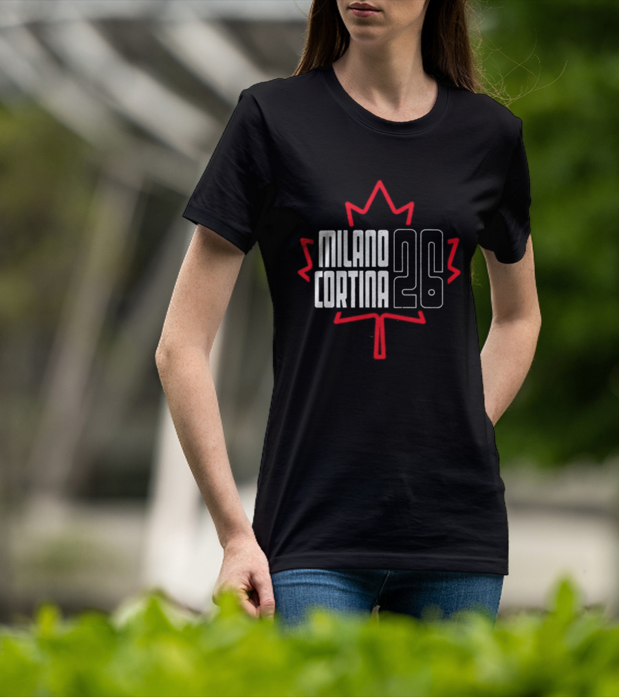 Canada Maple Leaf Milano Cortina 26 Hockey Concept T-Shirt
