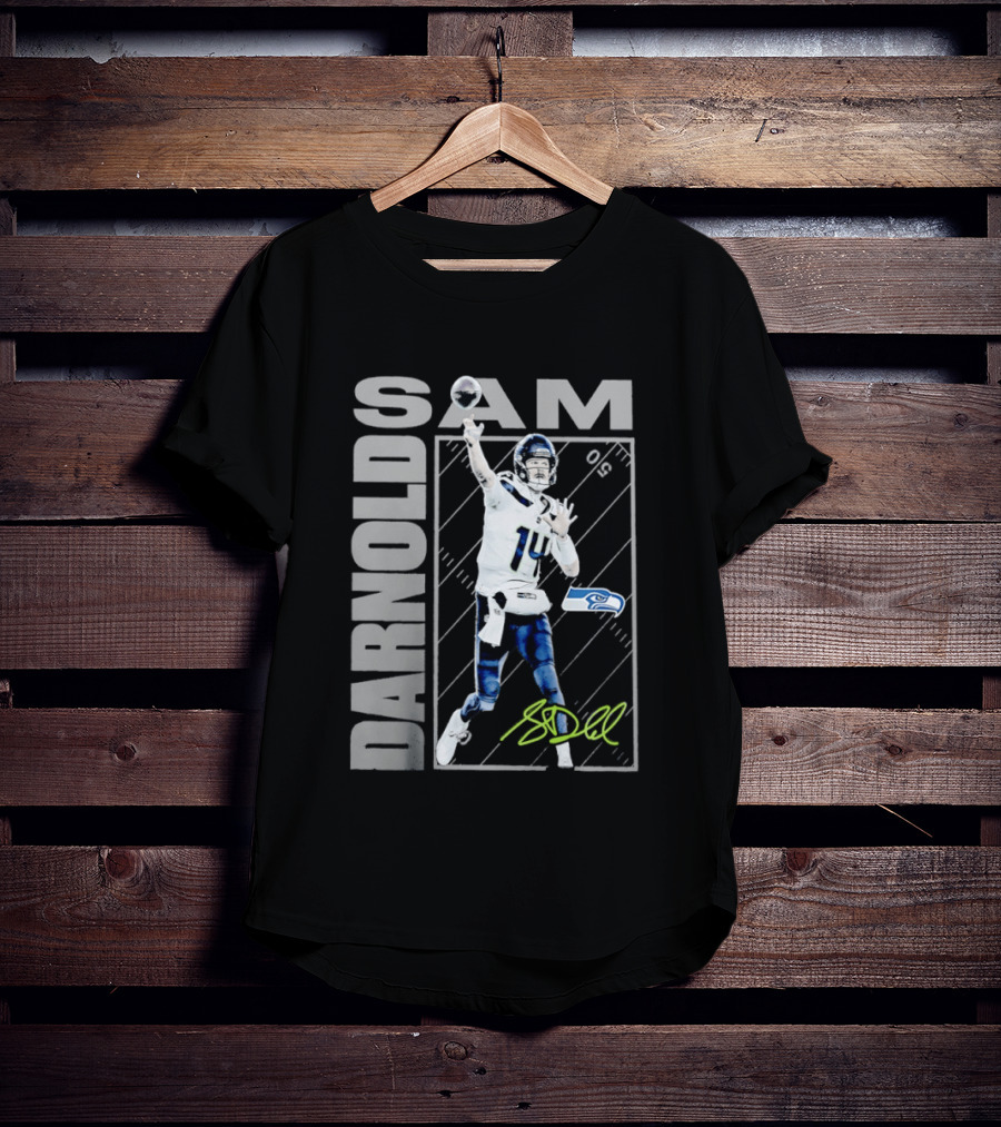 Darnold SAM Seattle Seahawks 14 Football Player Action T-Shirt