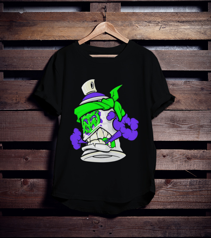 Trey Miguel Graffiti Spray Paint Can Cartoon Bandana T-Shirt