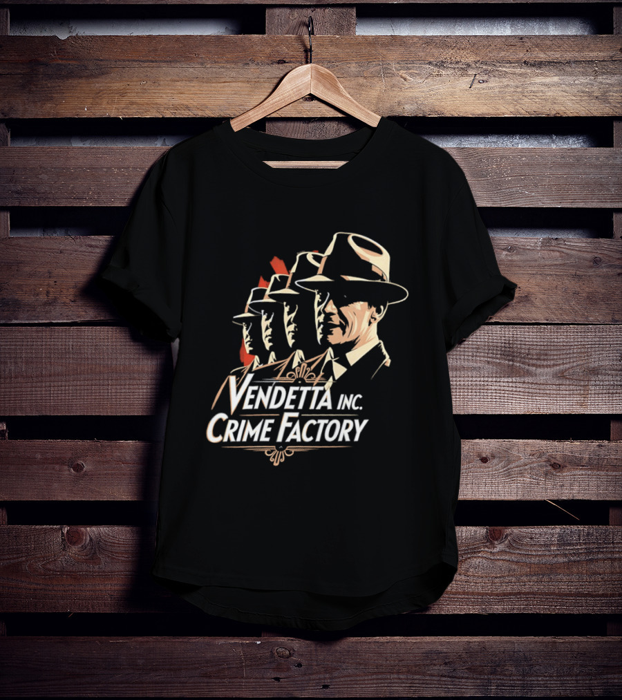 Vendetta Inc Crime Factory Classic Mafia Fedora T-Shirt