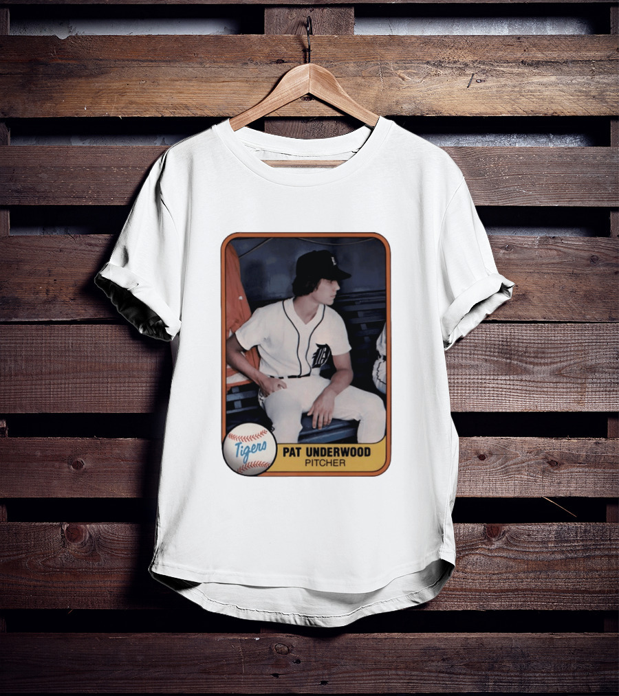 Tigers Pat Underwood Pitcher Baseball Card T-Shirt
