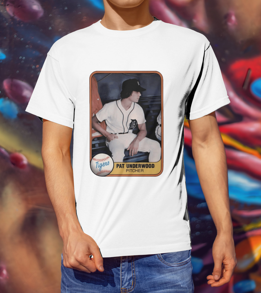 Tigers Pat Underwood Pitcher Baseball Card T-Shirt