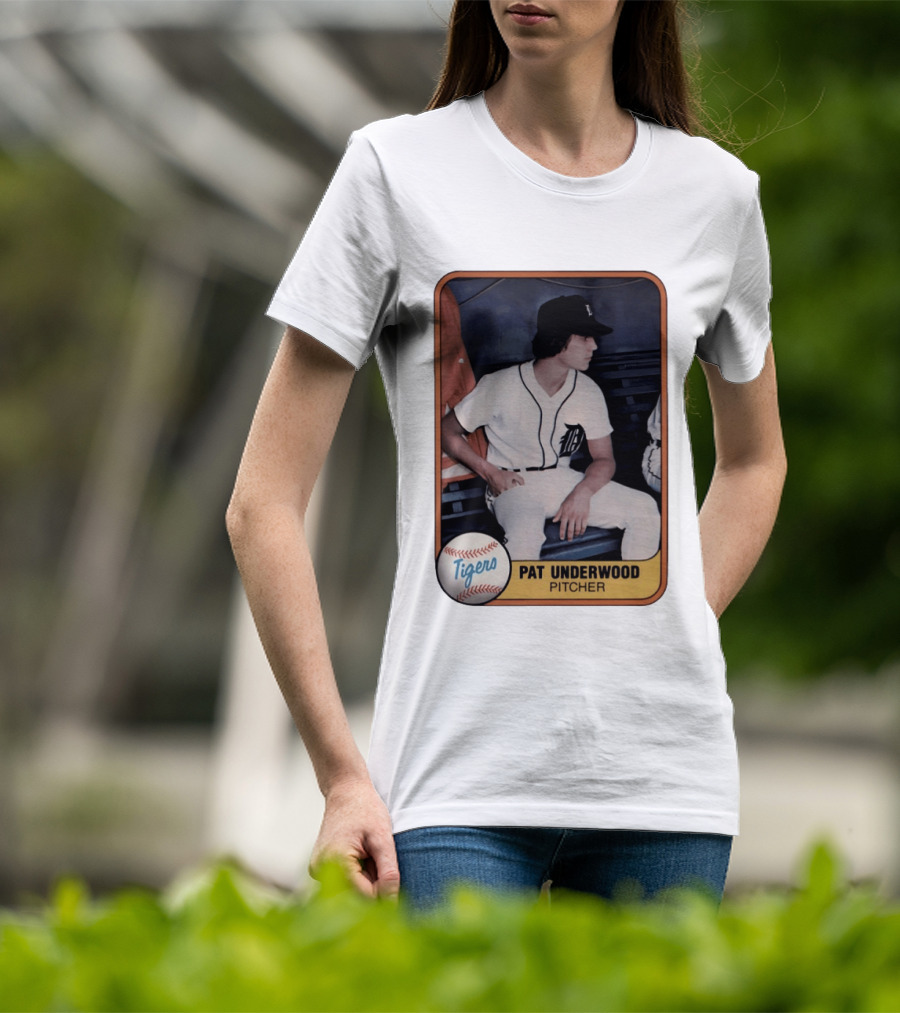 Tigers Pat Underwood Pitcher Baseball Card T-Shirt