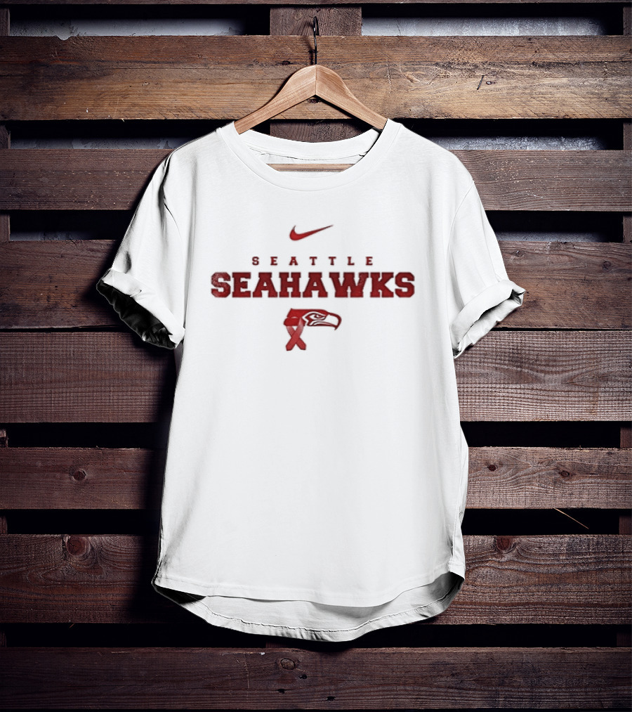 Seattle Seahawks Nike February We Wear Red American Heart Month T-Shirt