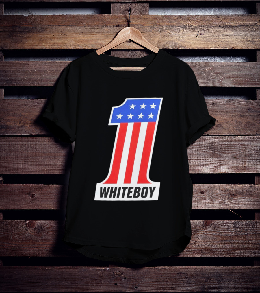Number 1 Whiteboy Stars Stripes USA Flag T-Shirt