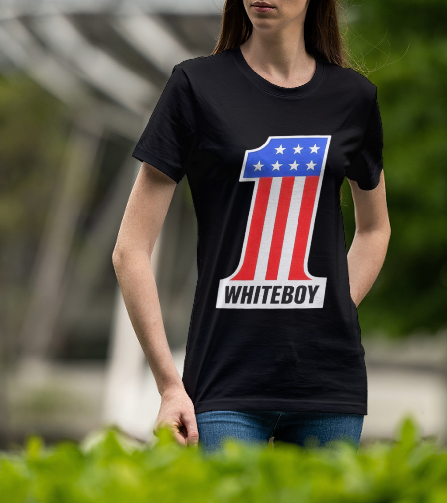 Number 1 Whiteboy Stars Stripes USA Flag T-Shirt