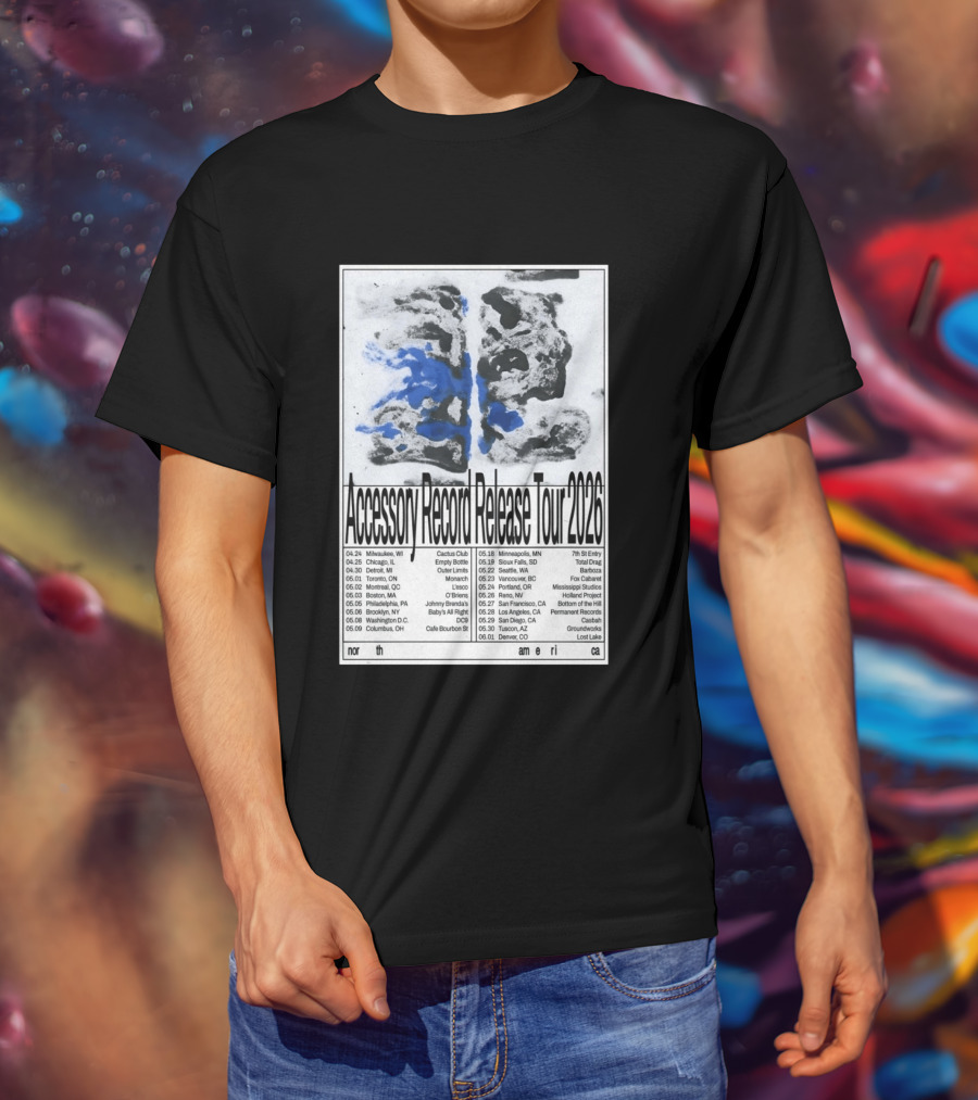 Accessory Record Release Tour 2026 North America Cactus Club Johnny Brenda's 7th St Entry Fox Cabaret Barboza Casbah T-Shirt