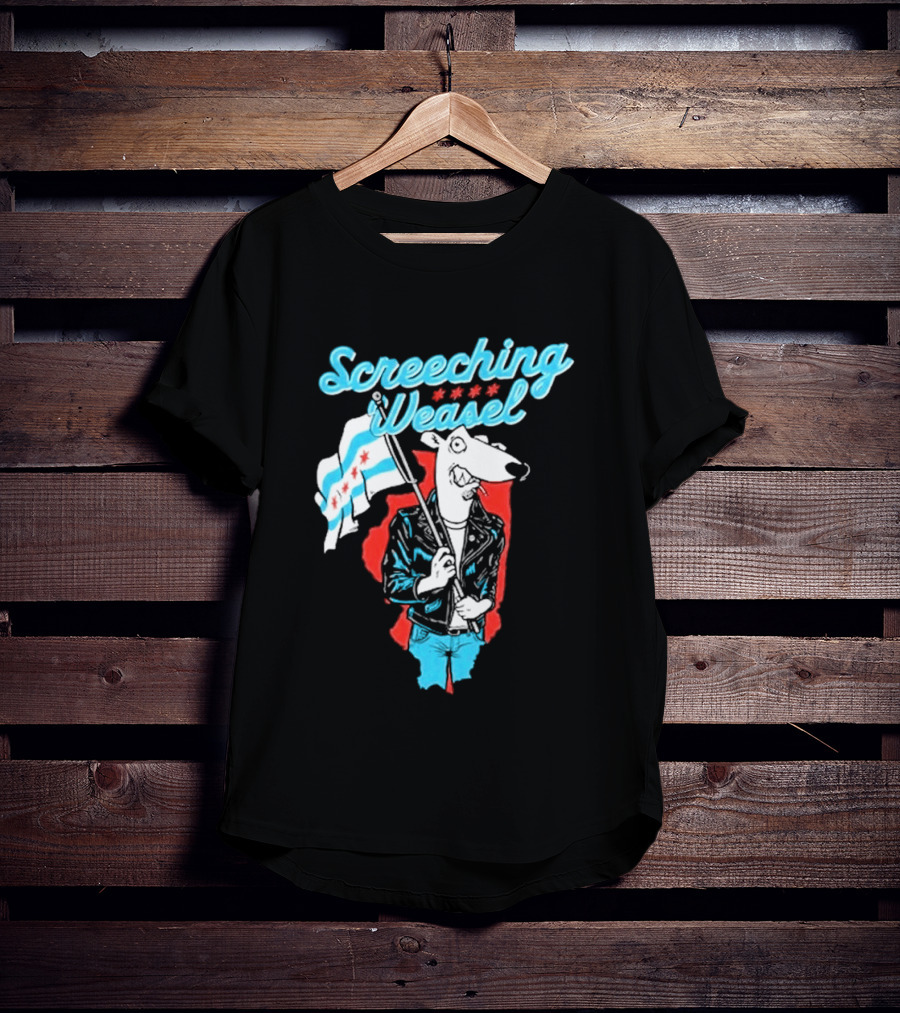 Screeching Weasel Chicago Flag Punk T-Shirt