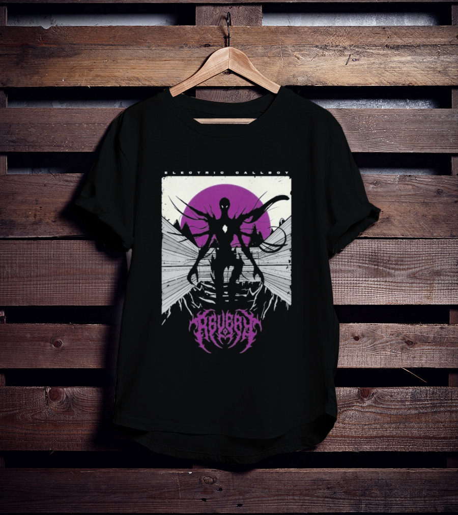 Electric Callboy Revery Creature Monster Skeleton Neon Pink Sunburst T-Shirt