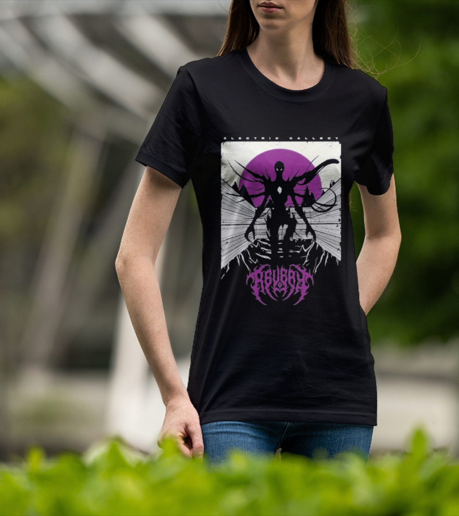 Electric Callboy Revery Creature Monster Skeleton Neon Pink Sunburst T-Shirt