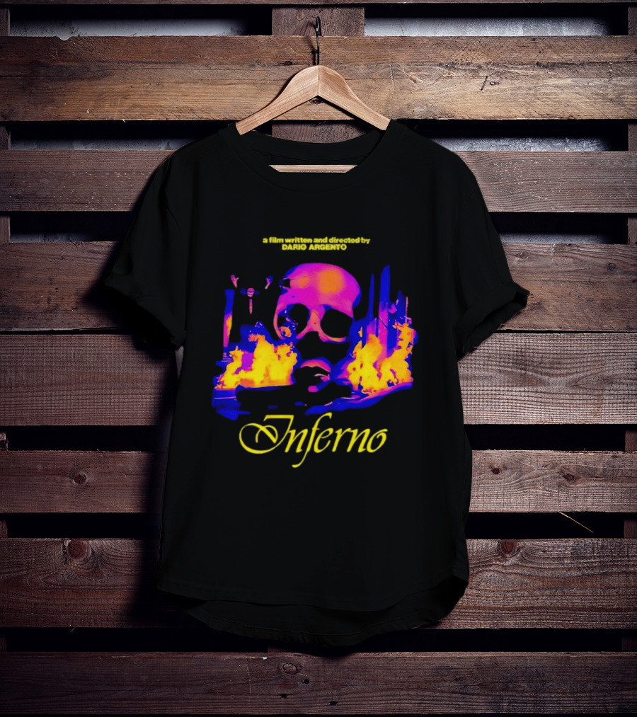 Inferno 80s Horror Skull Flames Psychedelic T-Shirt