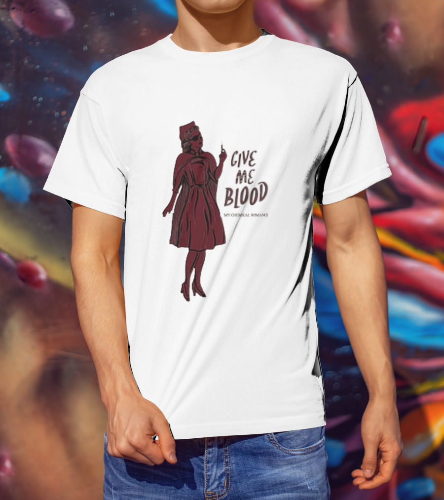 Give Me Blood Gothic Nurse Horror Halloween Costume T-Shirt