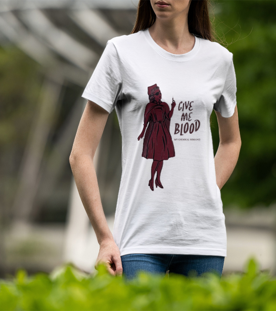 Give Me Blood Gothic Nurse Horror Halloween Costume T-Shirt