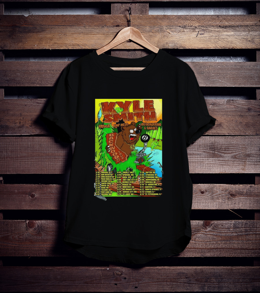 Kyle Smith Backwoods Tour 2026 Fayuca Amp Melo JoeyCalderao & Carlie's Dates Locations Bear Eight Ball T-Shirt
