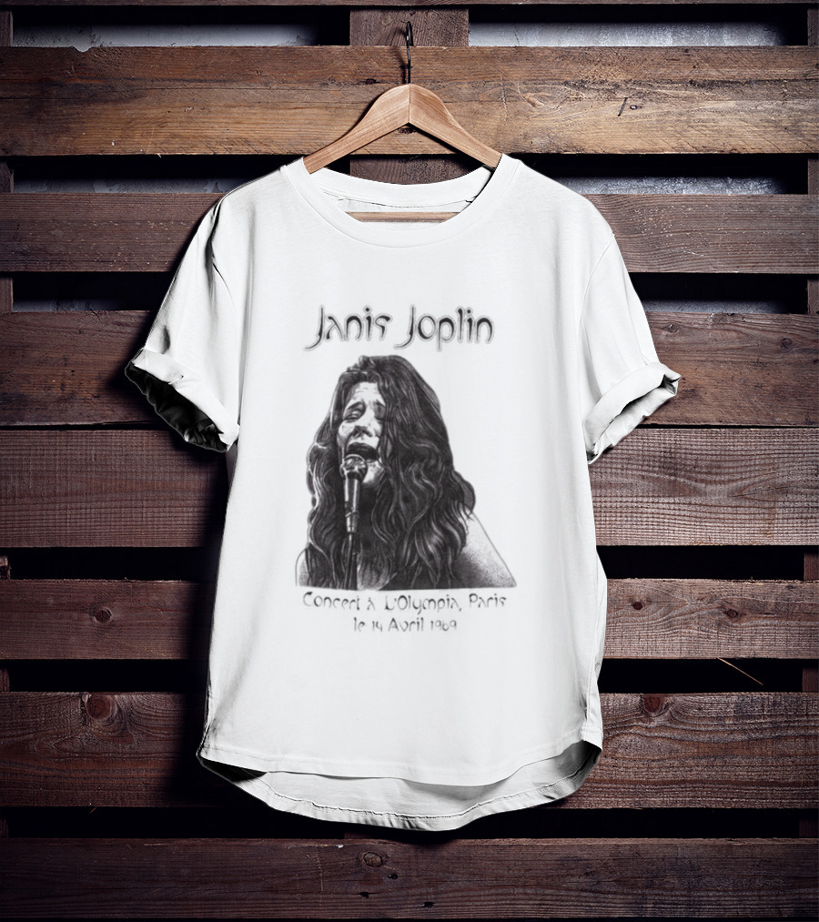 Janis Joplin Olympia Paris Concert Live Performance 1970s T-Shirt