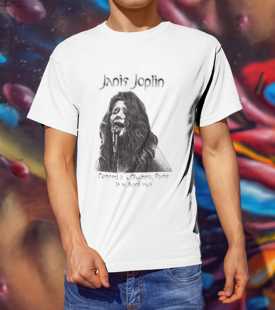 Janis Joplin Olympia Paris Concert Live Performance 1970s T-Shirt