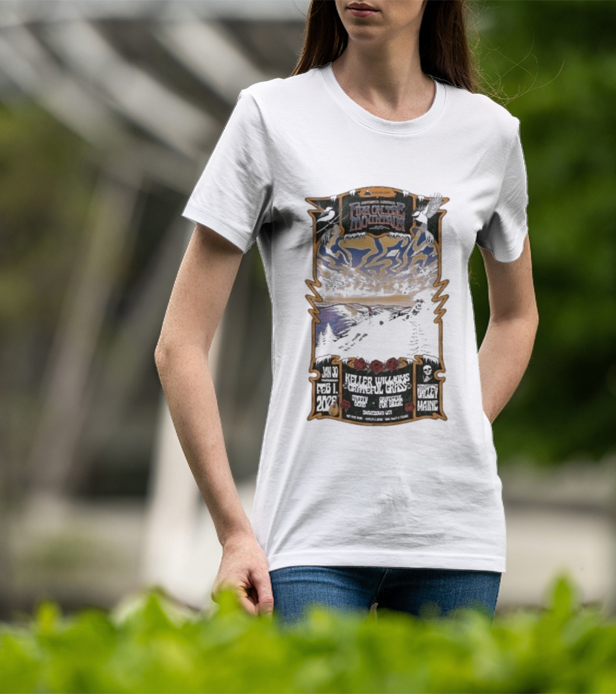 Keller Williams Grateful Grass Sugarloaf Maine Jan 30 Feb 1 2026 Jenkins Mountain T-Shirt